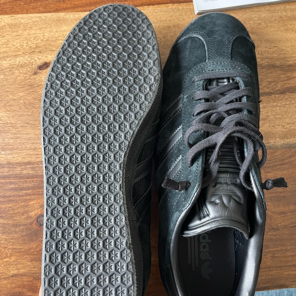 Adidas All Black Gazelle Size 10.5 Brand New!